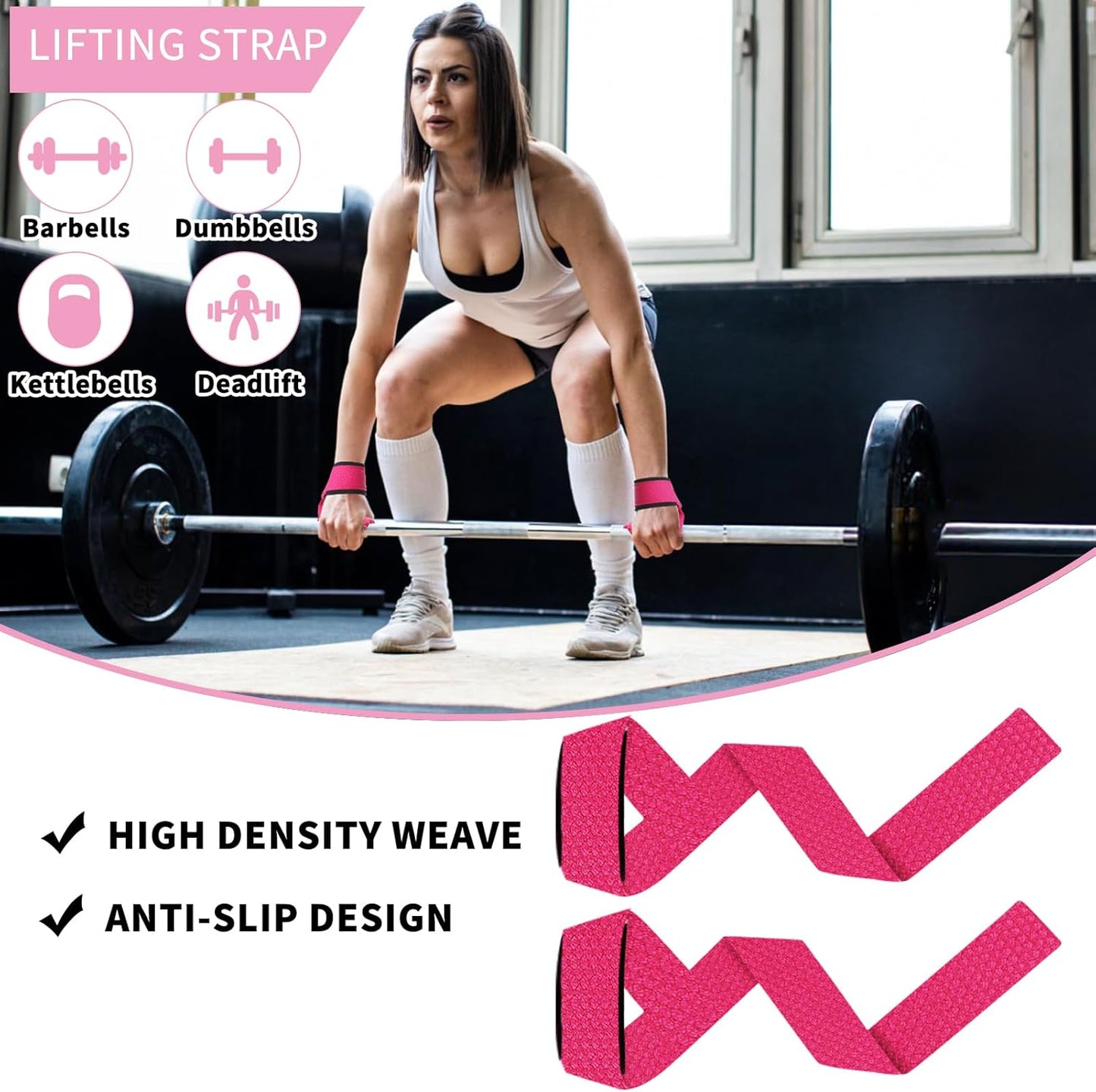 Barbell Pad Set, 9Pcs Barbell Squat Pad for Women Hip Thrusts, Lunges, Leg Day with 2 Gym Ankle Straps, 3 Hip Resistance Bands, 2 Lifting Strap, Carry Bag Barbell Pad